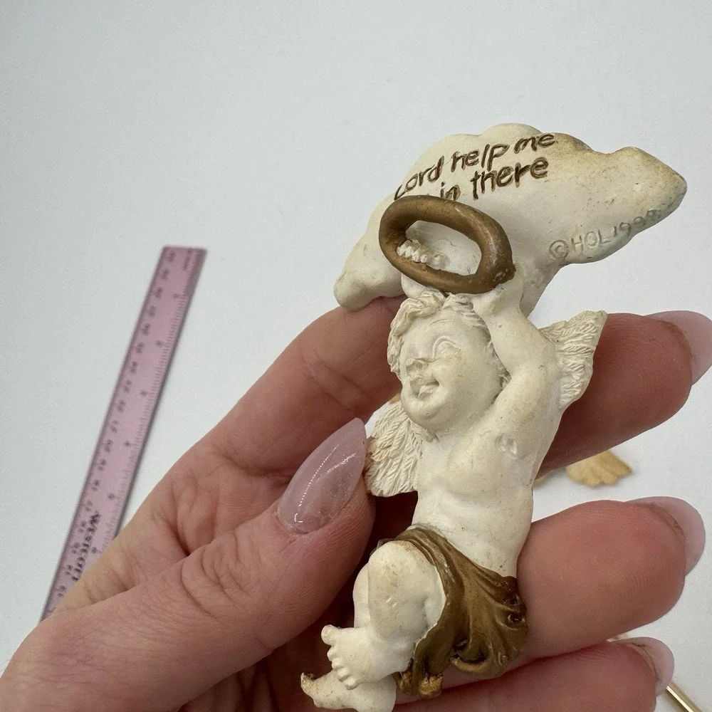 Silver Angel Magnets Set‎ of 4 Cherub Refrigerator United Design Corp 1995